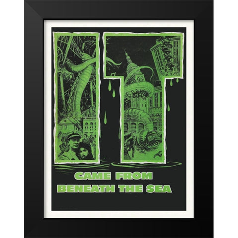 It Came From Beneath The Sea - Green Black Modern Wood Framed Art Print by Hollywood Photo Archive