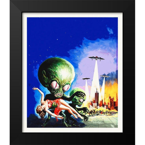 When Mars Attacks, 1954 Black Modern Wood Framed Art Print by Hollywood Photo Archive