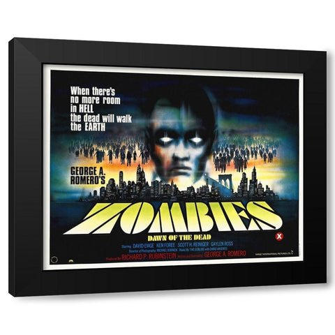 Zombies - Dawn of the Dead Black Modern Wood Framed Art Print with Double Matting by Hollywood Photo Archive