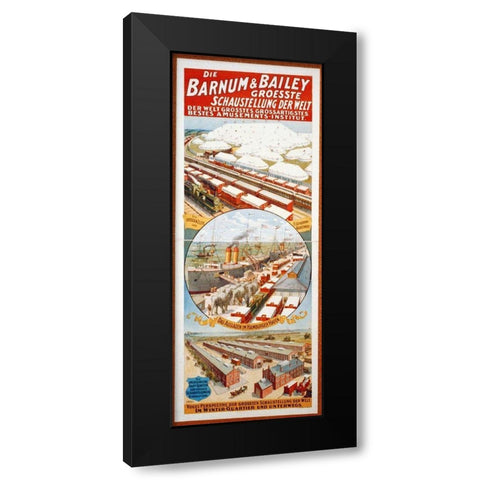 Barnum and Bailey Groesste Schaustellung Der Welt - 1900 Black Modern Wood Framed Art Print with Double Matting by Hollywood Photo Archive