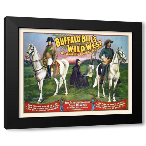 Buffalo Bills Wild West And Congress Of Rough Riders Of The World - 1896 Black Modern Wood Framed Art Print with Double Matting by Hollywood Photo Archive