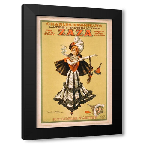 Charles Frohmans Latest Production, The New Play Zaza Adapted By David Belasco Black Modern Wood Framed Art Print with Double Matting by Hollywood Photo Archive