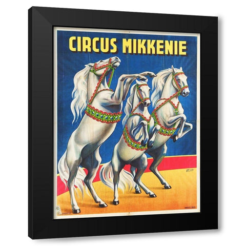 Circus Mikkenie Black Modern Wood Framed Art Print by Hollywood Photo Archive