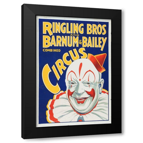 Circus Poster - Ringling Brothers And Barnum and Bailey, 1930s Black Modern Wood Framed Art Print by Hollywood Photo Archive