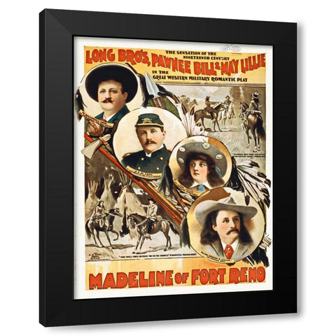 Long Bros, Madeline Of Fort Reno The Sensation Of The 19th Century Black Modern Wood Framed Art Print with Double Matting by Hollywood Photo Archive