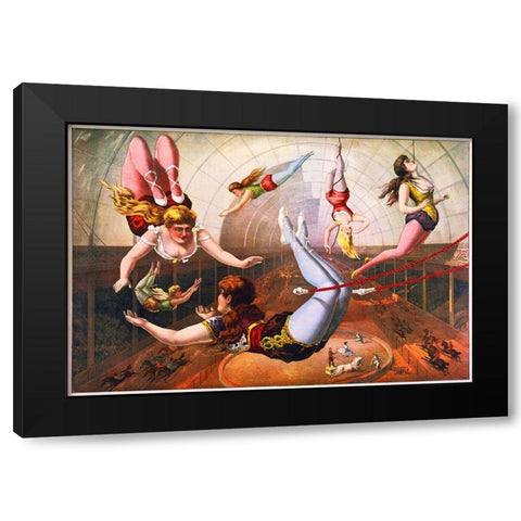 Posters Of Circus And Magic Before 1900 Black Modern Wood Framed Art Print by Hollywood Photo Archive
