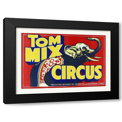 Tom Mix Circus Black Modern Wood Framed Art Print by Hollywood Photo Archive