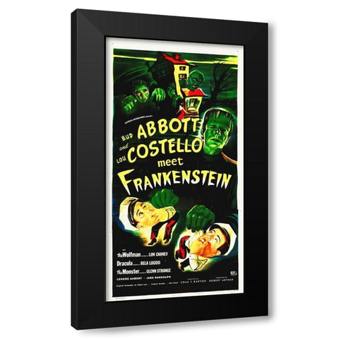 Abbott And Costello Meet Frankenstein Black Modern Wood Framed Art Print by Hollywood Photo Archive
