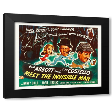 Abbott And Costello Meet The Invisible Man Black Modern Wood Framed Art Print by Hollywood Photo Archive