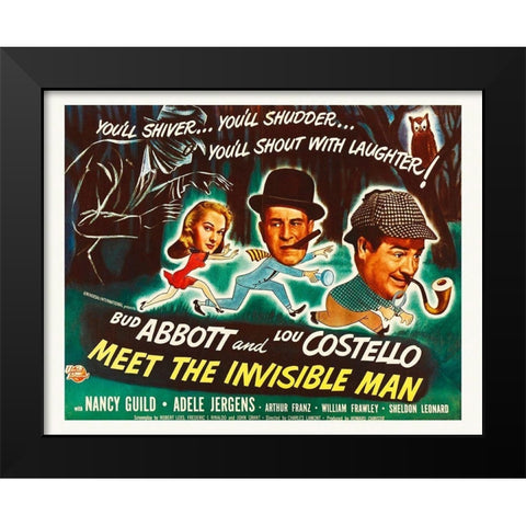 Abbott And Costello Meet The Invisible Man Black Modern Wood Framed Art Print by Hollywood Photo Archive