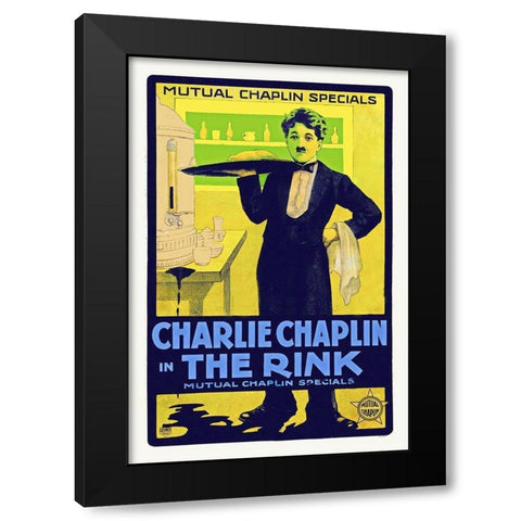 Charlie Chaplin, The Rink - 1916 Black Modern Wood Framed Art Print with Double Matting by Hollywood Photo Archive