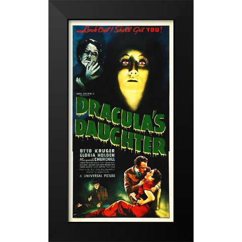 Draculas Daughter, 1936 Black Modern Wood Framed Art Print by Hollywood Photo Archive
