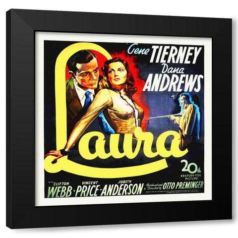 Laura, 1944 Black Modern Wood Framed Art Print with Double Matting by Hollywood Photo Archive