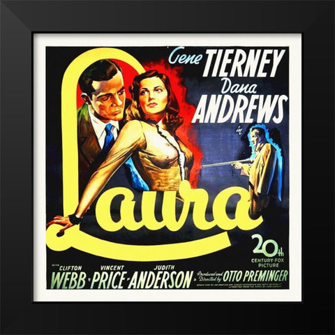 Laura, 1944 Black Modern Wood Framed Art Print by Hollywood Photo Archive