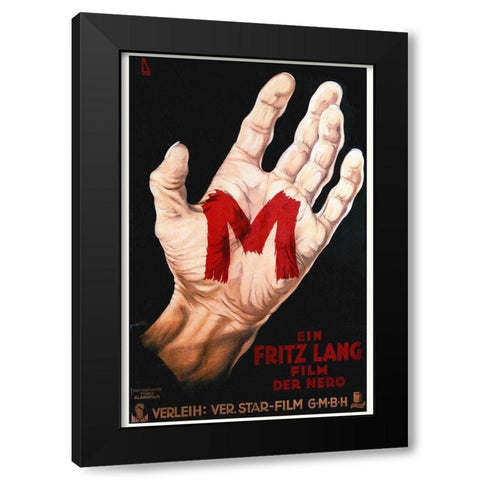M by Fritz Lang Black Modern Wood Framed Art Print with Double Matting by Hollywood Photo Archive