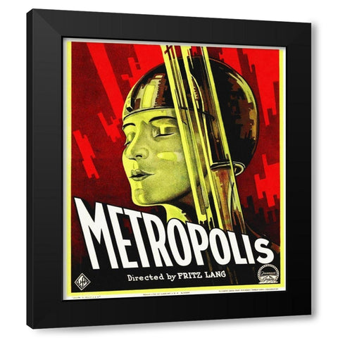 Metropolis 1927 Black Modern Wood Framed Art Print with Double Matting by Hollywood Photo Archive