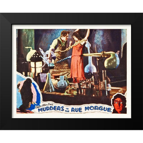 Murders In The Rue Morgue Black Modern Wood Framed Art Print by Hollywood Photo Archive