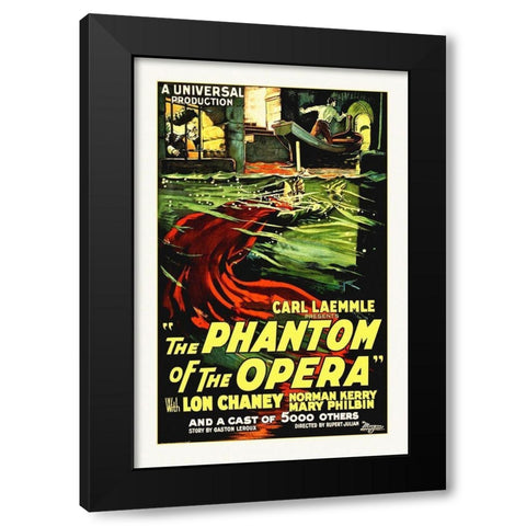 Phantom of The Opera - 1922 Black Modern Wood Framed Art Print by Hollywood Photo Archive