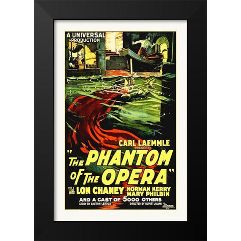 Phantom of The Opera - 1922 Black Modern Wood Framed Art Print by Hollywood Photo Archive