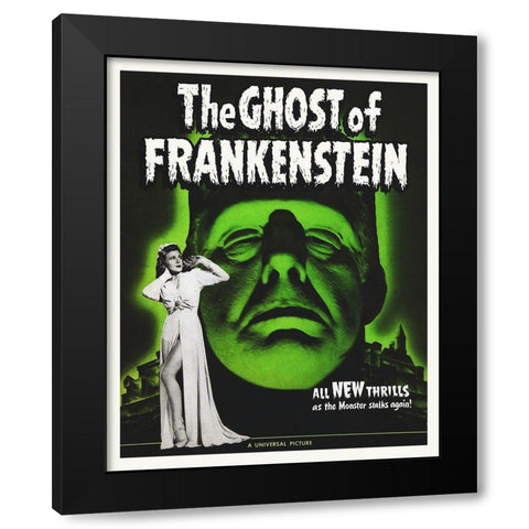 The Ghost of Frankenstein Black Modern Wood Framed Art Print by Hollywood Photo Archive