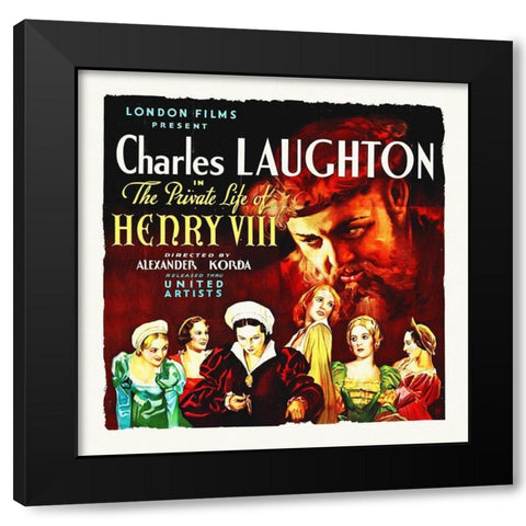 The Private Life of Henry VIII, 1933 Black Modern Wood Framed Art Print by Hollywood Photo Archive
