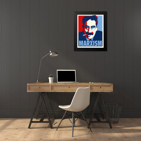 Groucho Marxism Black Modern Wood Framed Art Print by Hollywood Photo Archive