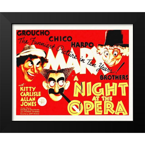 Marx Brothers - A Night at the Opera 01 Black Modern Wood Framed Art Print by Hollywood Photo Archive