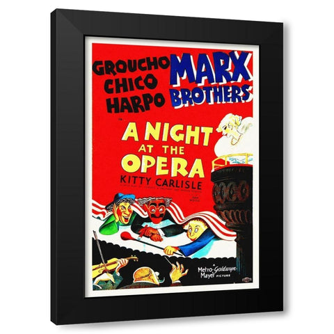 Marx Brothers - A Night at the Opera 02 Black Modern Wood Framed Art Print by Hollywood Photo Archive