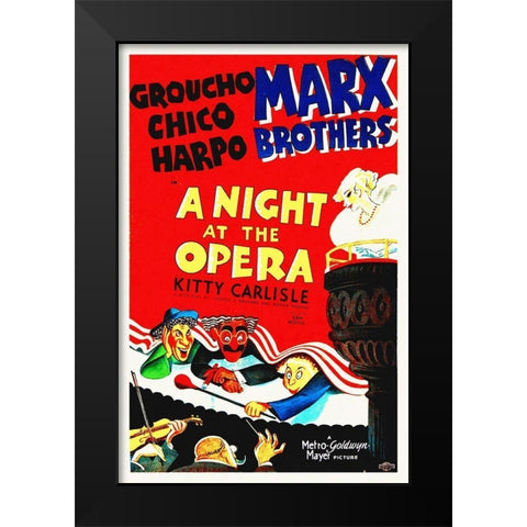 Marx Brothers - A Night at the Opera 02 Black Modern Wood Framed Art Print by Hollywood Photo Archive