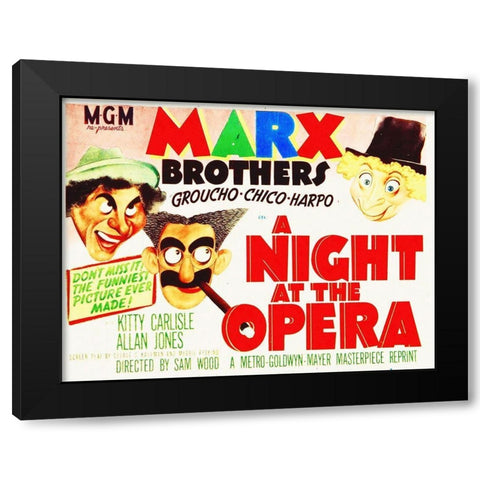 Marx Brothers - A Night at the Opera 05 Black Modern Wood Framed Art Print by Hollywood Photo Archive