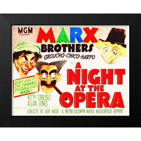 Marx Brothers - A Night at the Opera 05 Black Modern Wood Framed Art Print by Hollywood Photo Archive