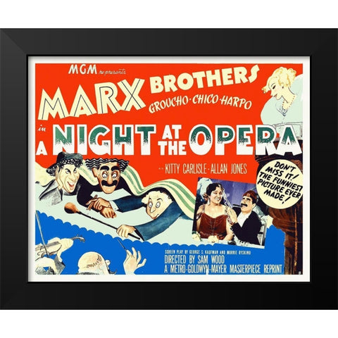 Marx Brothers - A Night at the Opera 06 Black Modern Wood Framed Art Print by Hollywood Photo Archive