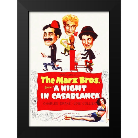 Marx Brothers - A Night in Casablanca 02 Black Modern Wood Framed Art Print by Hollywood Photo Archive