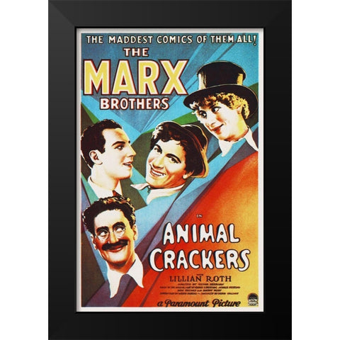 Marx Brothers - Animal Crackers 02 Black Modern Wood Framed Art Print by Hollywood Photo Archive