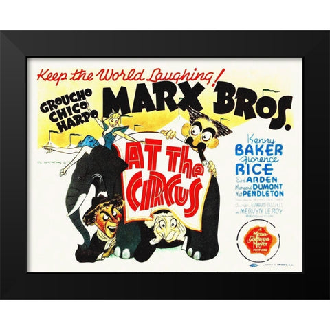 Marx Brothers - At the Circus 02 Black Modern Wood Framed Art Print by Hollywood Photo Archive