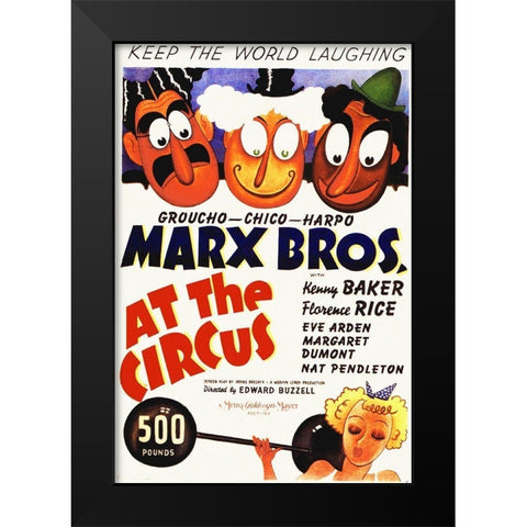 Marx Brothers - At the Circus 06 Black Modern Wood Framed Art Print by Hollywood Photo Archive