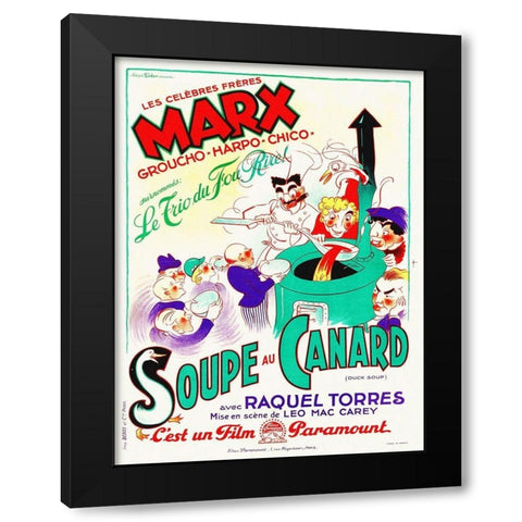 Marx Brothers - French - Duck Soup 01 Black Modern Wood Framed Art Print with Double Matting by Hollywood Photo Archive