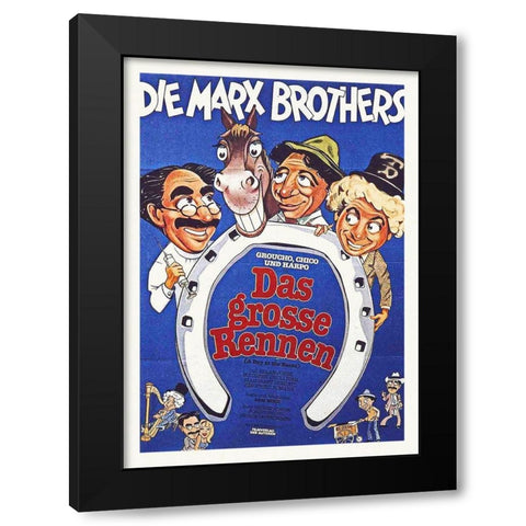Marx Brothers - German - A Day at the Races 01 Black Modern Wood Framed Art Print with Double Matting by Hollywood Photo Archive