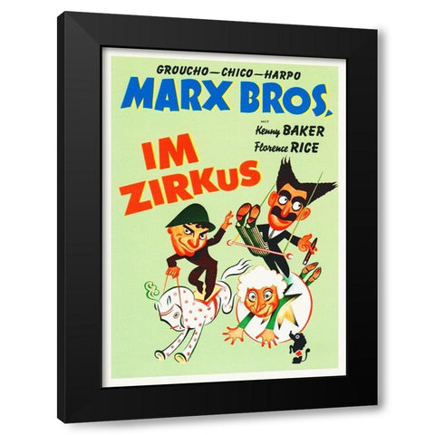Marx Brothers - German - At the Circus 01 Black Modern Wood Framed Art Print with Double Matting by Hollywood Photo Archive