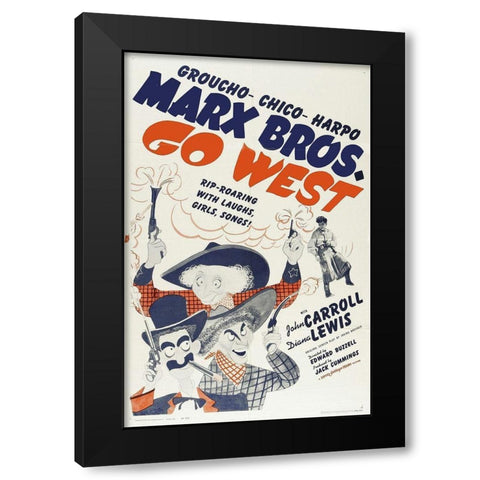 Marx Brothers - Go West 01 Black Modern Wood Framed Art Print with Double Matting by Hollywood Photo Archive