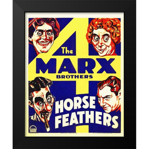 Marx Brothers - Horse Feathers 03 Black Modern Wood Framed Art Print by Hollywood Photo Archive