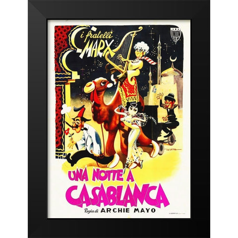 Marx Brothers - Italian - A Night in Casablanca 01 Black Modern Wood Framed Art Print by Hollywood Photo Archive