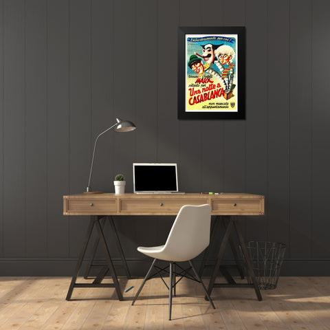 Marx Brothers - Italian - A Night in Casablanca 02 Black Modern Wood Framed Art Print by Hollywood Photo Archive