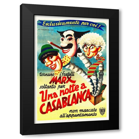 Marx Brothers - Italian - A Night in Casablanca 02 Black Modern Wood Framed Art Print by Hollywood Photo Archive