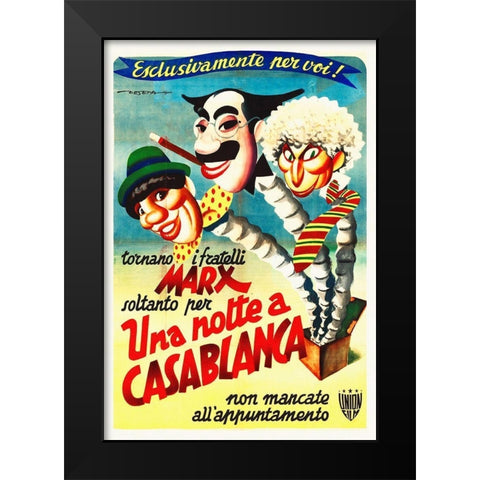 Marx Brothers - Italian - A Night in Casablanca 02 Black Modern Wood Framed Art Print by Hollywood Photo Archive