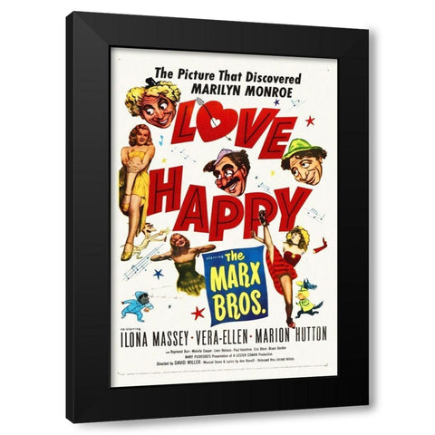 Marx Brothers - Love Happy 01 Black Modern Wood Framed Art Print by Hollywood Photo Archive