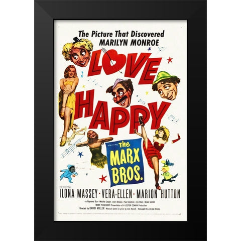 Marx Brothers - Love Happy 01 Black Modern Wood Framed Art Print by Hollywood Photo Archive