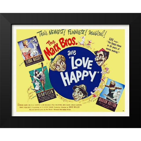 Marx Brothers - Love Happy 02 Black Modern Wood Framed Art Print by Hollywood Photo Archive
