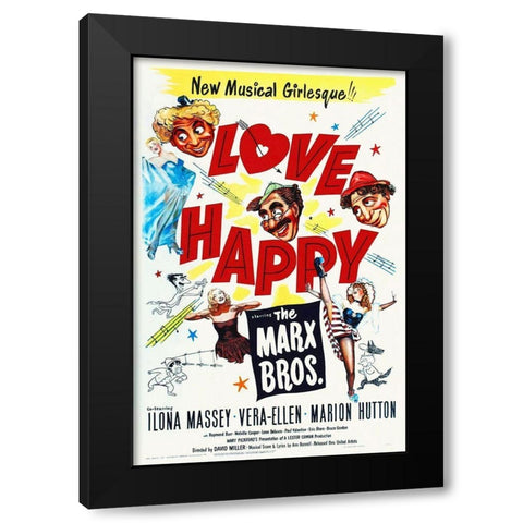 Marx Brothers - Love Happy 03 Black Modern Wood Framed Art Print by Hollywood Photo Archive