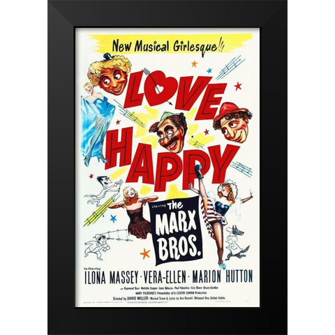 Marx Brothers - Love Happy 03 Black Modern Wood Framed Art Print by Hollywood Photo Archive
